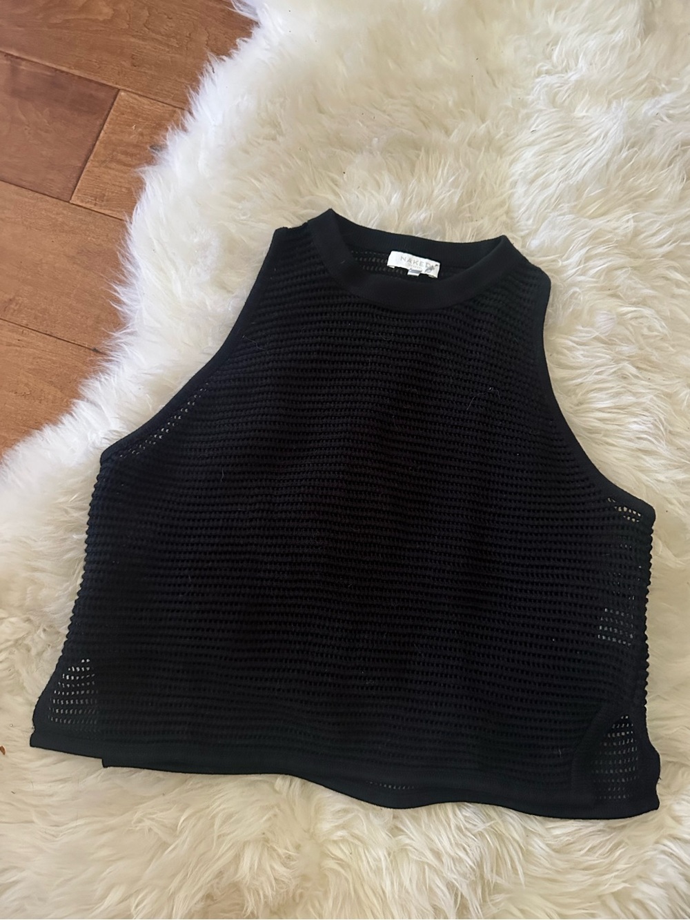 NakedCashmere Black Knit Sleeveless Crop Top